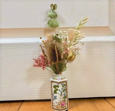 Bouquet en fleurs séchées-Création artisanale vendu avec vase