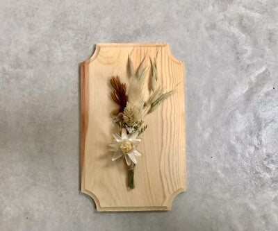 Tableau en bois et fleurs séchées-Création artisanale